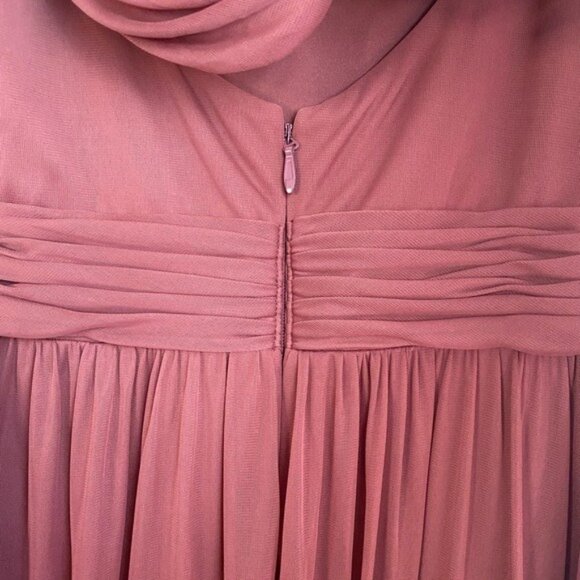 Azazie Maroon Spaghetti Strap Cap Sleeve Bridesmaid Formal Gown Size C (6) - Picture 4 of 10